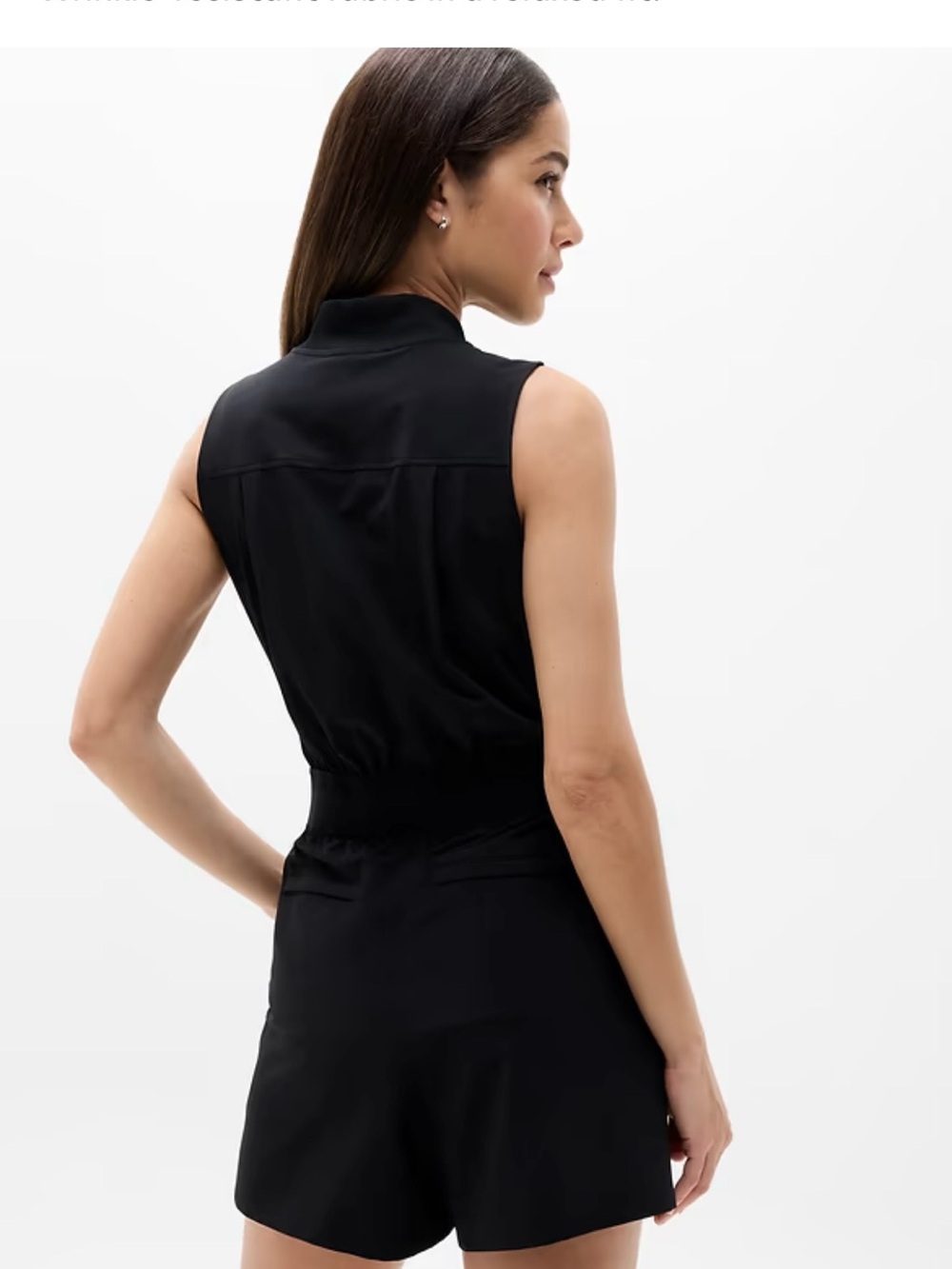 Athleta Black Sleeveless High-Waist Brooklyn Utility Romper - Picture 3 of 13